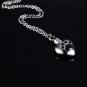 Stainless Steel Black Paw Print Heart Shape Cremation Keepsake Urn Pendant Necklace