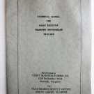 1950s Military TECHNICAL MANUAL FOR RADIO RECEIVER TRANSFER SWITCHBOARD SB-82/SRR - TABET MFG.