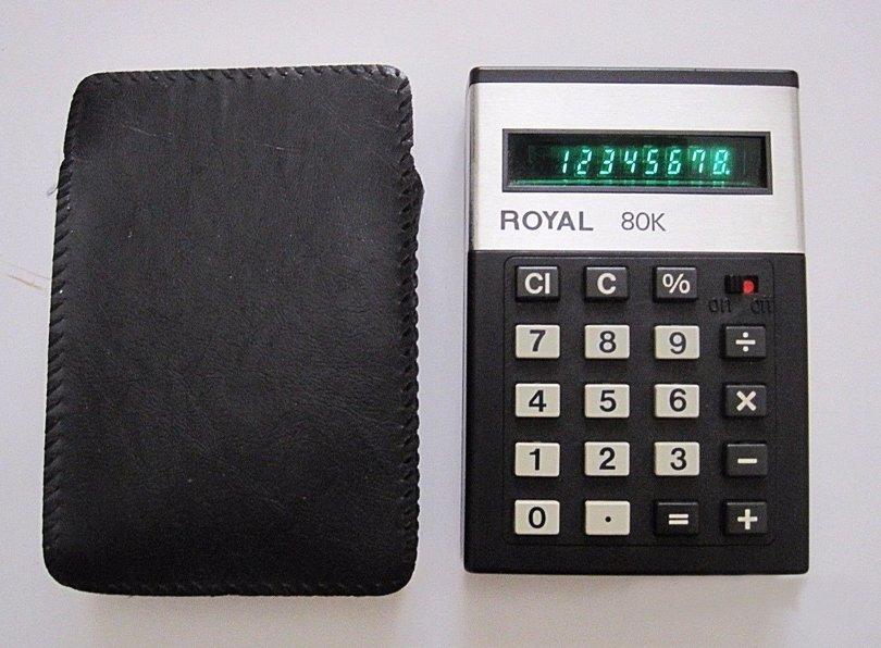 Vintage ROYAL 80K UA119 Calculator Made in Japan 70's