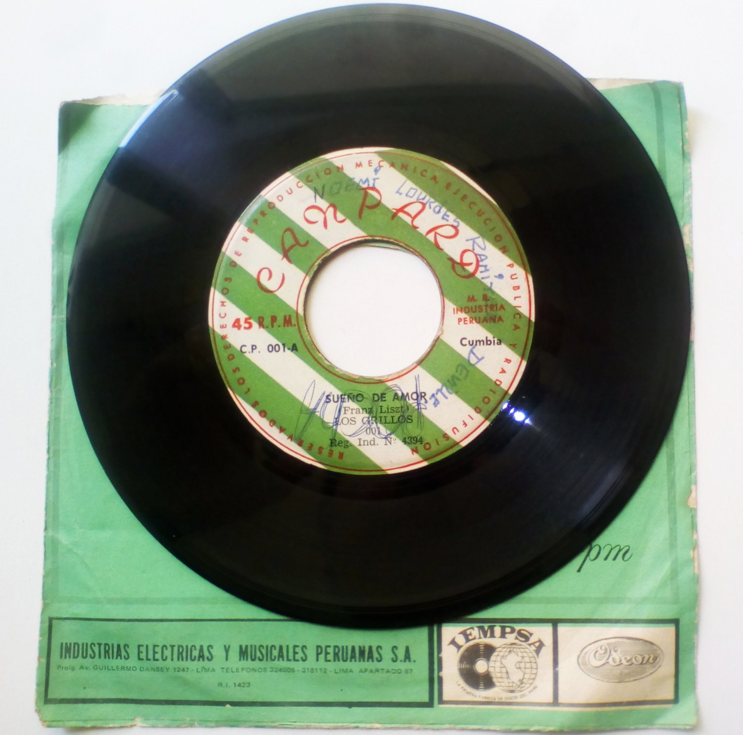 LOS GRILLOS - Sue&Atilde;&plusmn;o de amor - 7'' PSYCH CUMBIA PERU