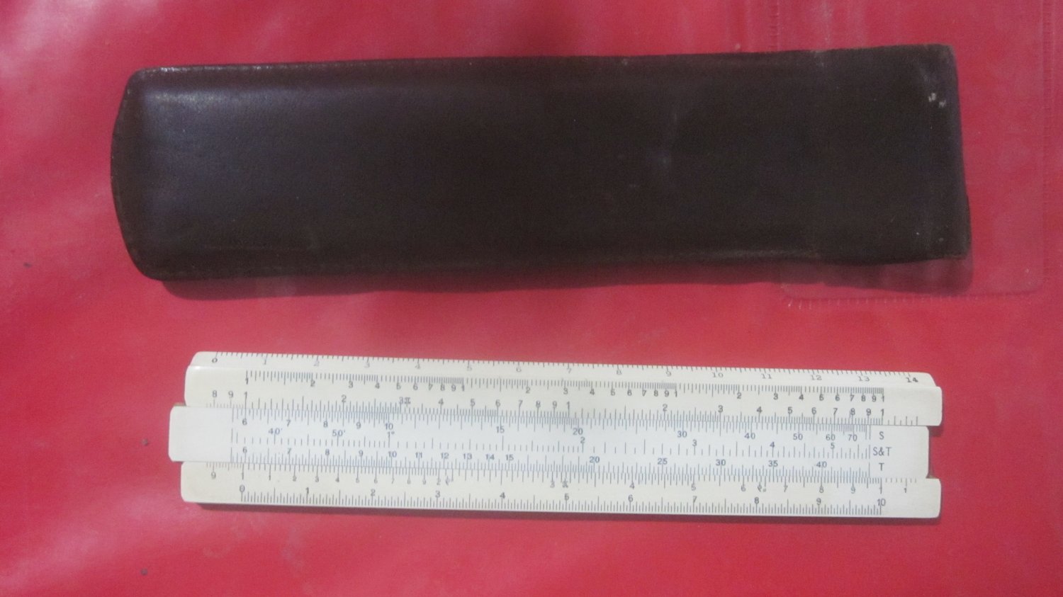 Vintage SUN HEMMI No.74 SLIDE RULE/ Leather Case - Made in Occupied Japan 1950's