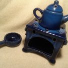 Country Kitchen Ceramic Kettle Stove Oven Oil Warmer Aromatherapy Blue Diffuser