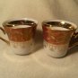 Vintage Czech JSK Hand Painted Tea Cup Saucer Set Burgundy Red and Gold Bone China