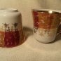 Vintage Czech JSK Hand Painted Tea Cup Saucer Set Burgundy Red and Gold Bone China