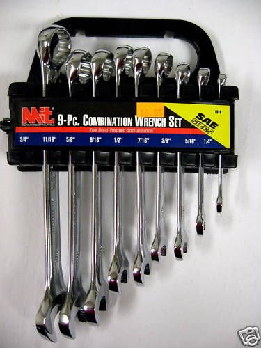 New MIT 9-Pc. Combination Wrench Set SAE 1/4"- 3/4"