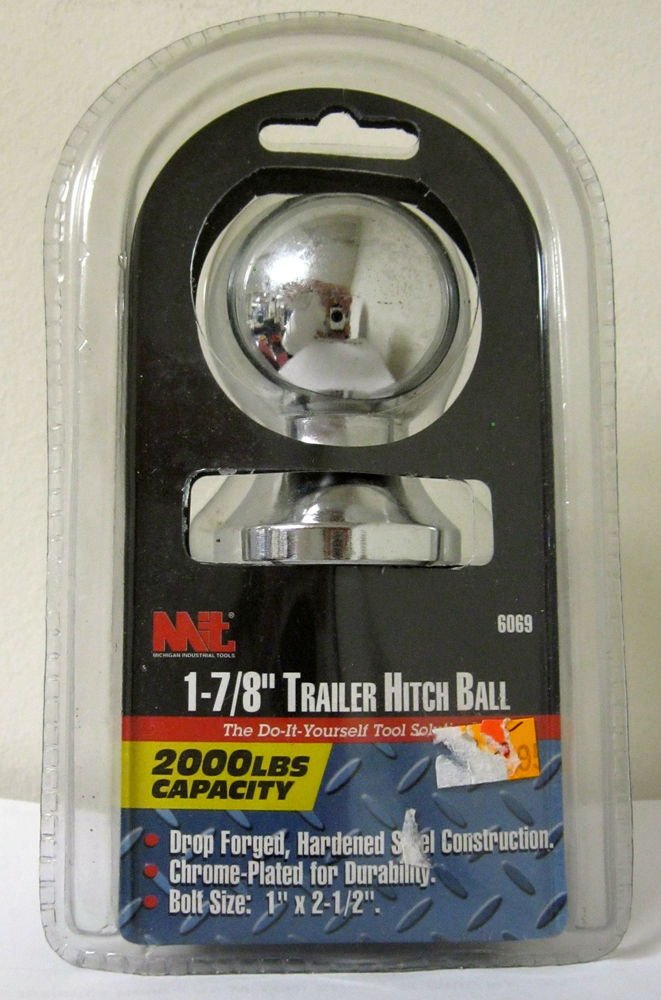 New MIT 1-7/8" Trailer Hitch Ball 2000 LB 1" x 2-1/2"  # 6069