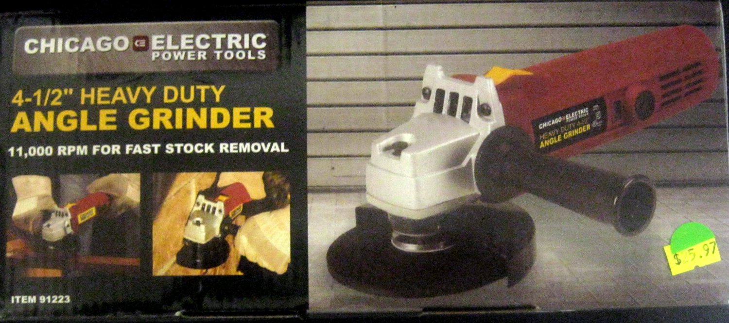 New Chicago Electric Heavy Duty 41/2" Angle Grinder 91223