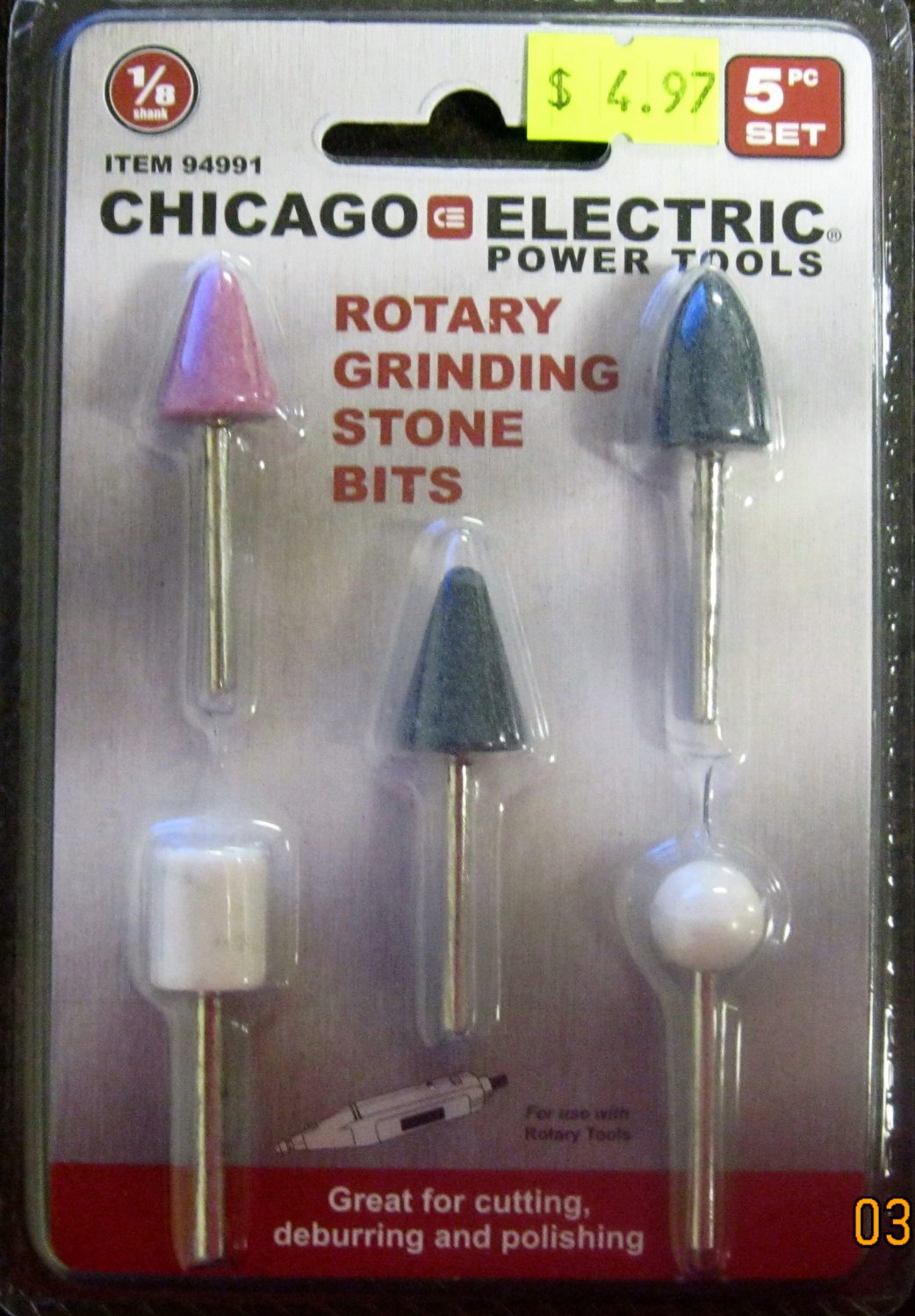 New Chicago Electric Rotary Grinding Stone Bits 94992