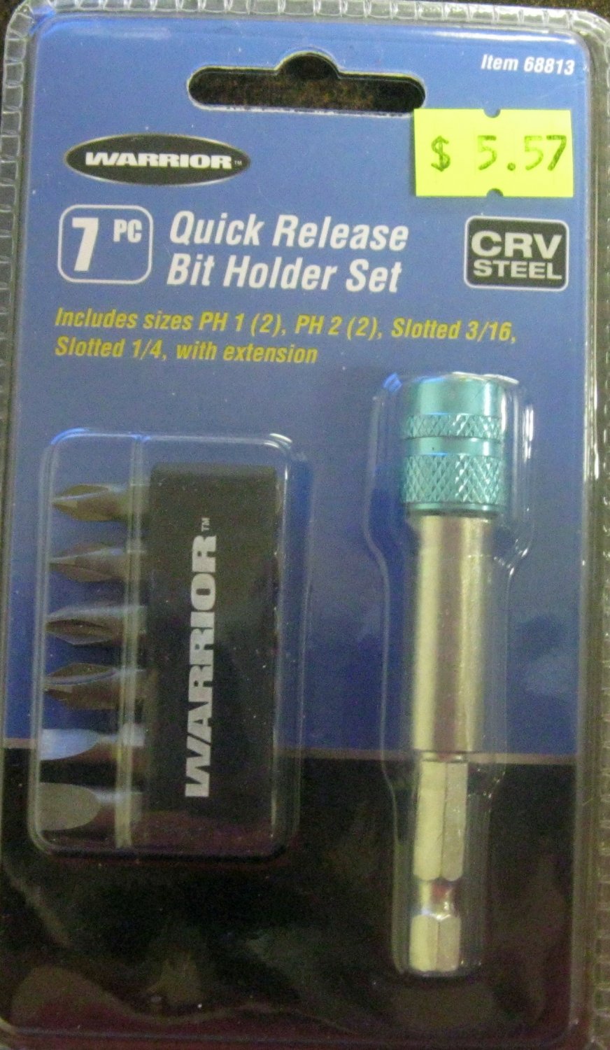 New Warrior 7Pc. Quick Release Bit Holder Set 68613