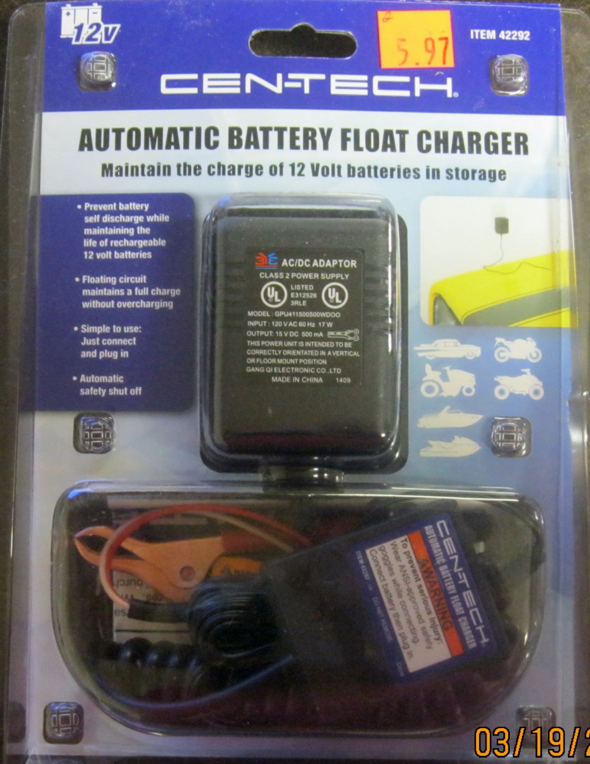cen tech battery charger parts 69368