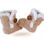 2017 Baby gift, Baby snow booties, crochet baby UGG like boots, new born Tan fur booties