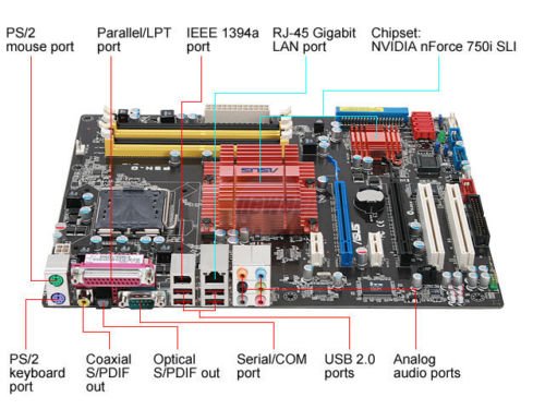 Asus P5N-D Socket 775 Core 2/ Quad/ Extreme ATX Motherboard W/ 750i SLI ...