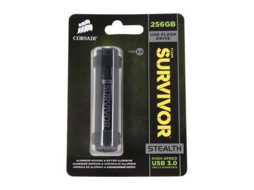 CORSAIR Survivor Stealth 256GB USB 3.0 Flash Drive Model CMFSS3-256GB