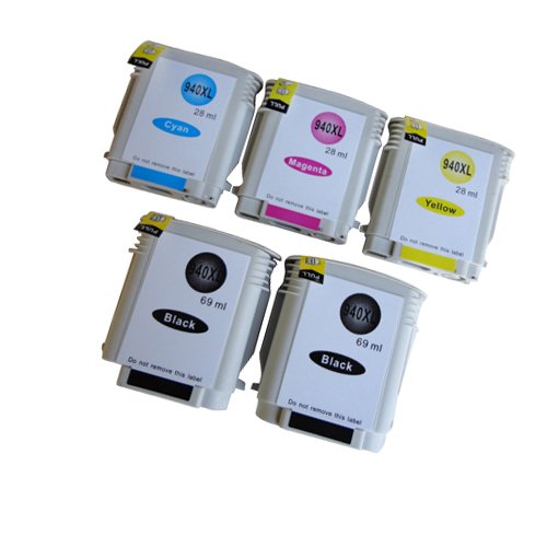 New Compatible Inkjet Cartridges - HP 940XL Black Cyan Magenta Yellow 5-PK