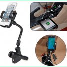 Two USB Charger Mount Holder For GPS iPod PDA Mobile Phone + Car Cigarette Lighter