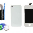 New White Touch Screen Glass Digitizer LCD Display Assembly iPhone 4 CDMA + Back