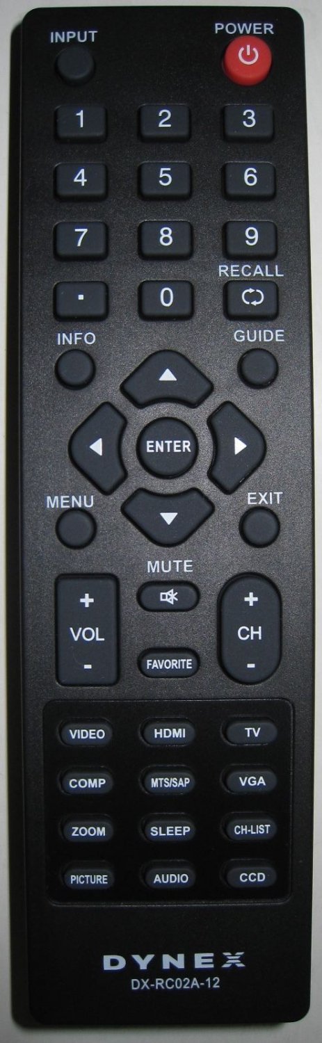 New Original DYNEX DX-RC02A-12 LCD LED TV Remote