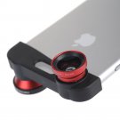 New 3-in-1 Clip-on Red Fish Eye Wide Angle Macro Lens Kit for iPhone 6 4.7 Inch