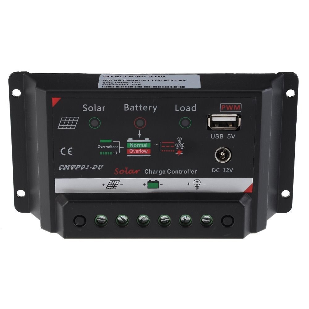20A 12V PWM Solar Panel Charge Controller Auto Battery Regulator USB DC