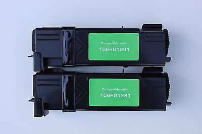 Lots of 2 Black Toner Cartridge 106R01281 for Xerox Phaser 6130 6130n