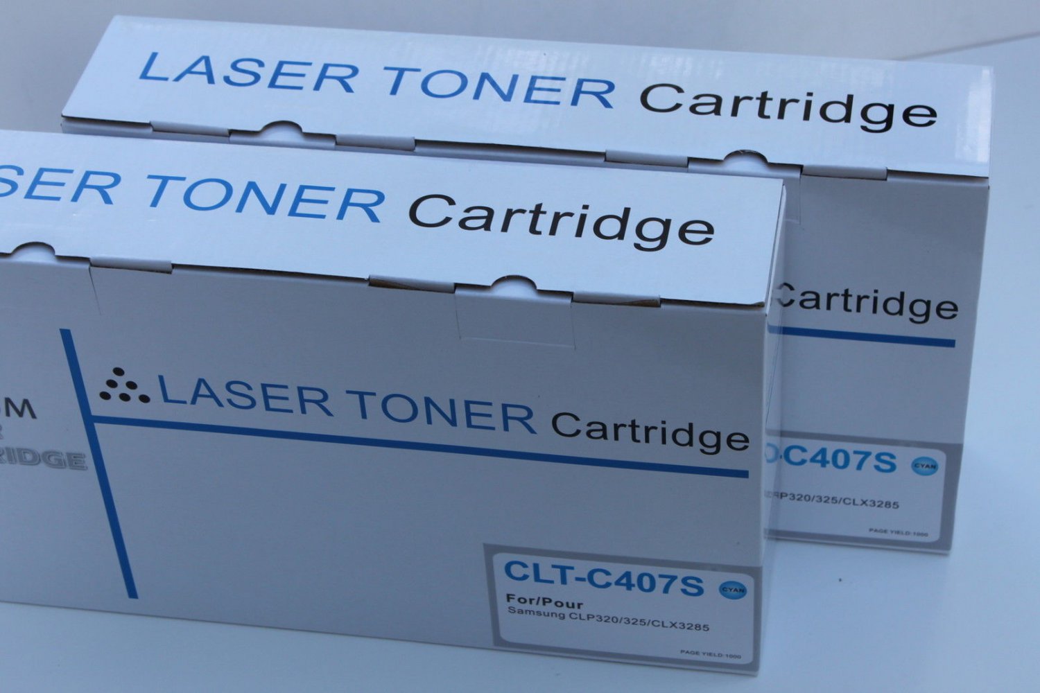 2 Cyan Toner CLT-C407s for Samsung CLP-320 325 CLX-3180 3185 2Series Printer