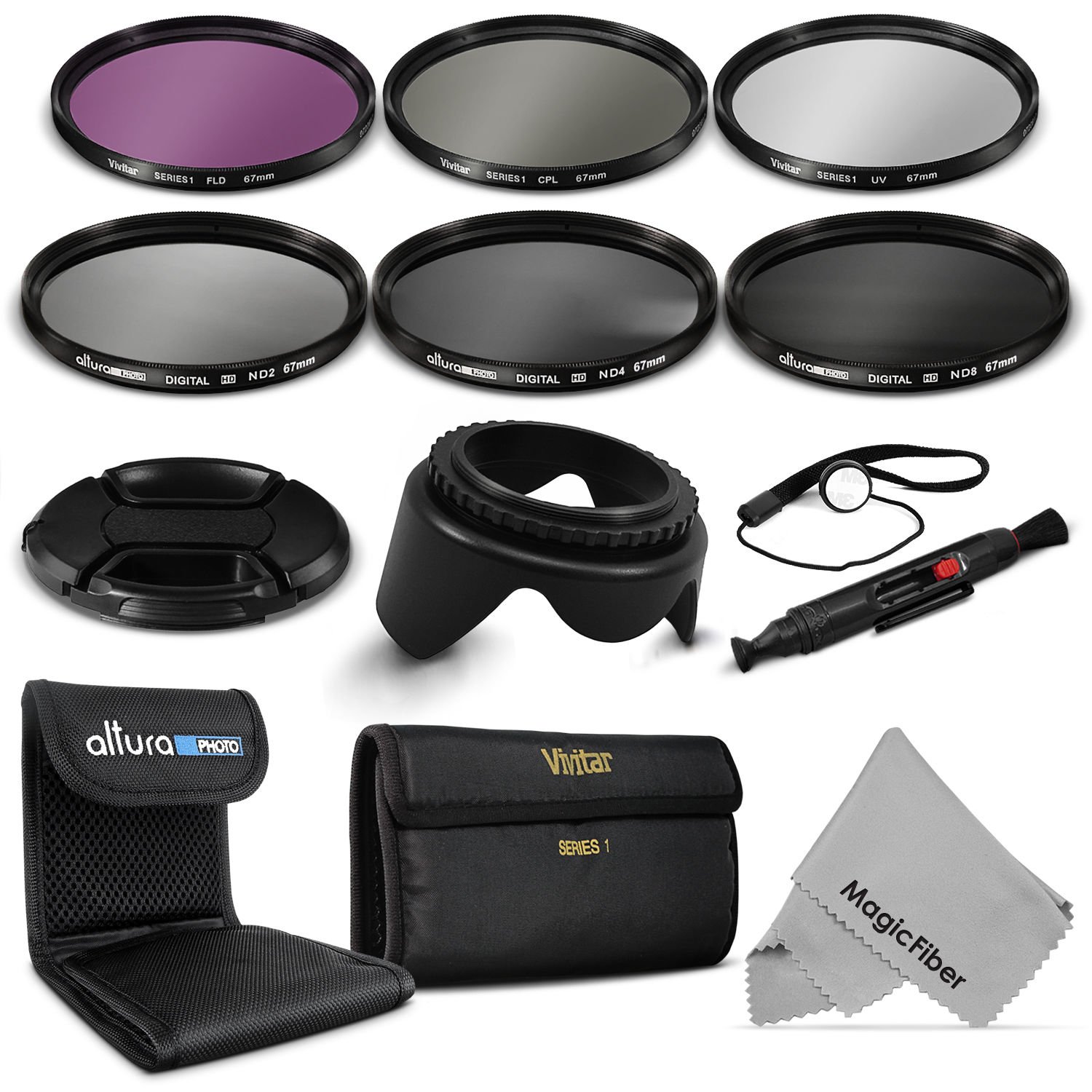 67MM Filter Kit UV CPL FLD+ ND 2 4 8 for Canon EOS 6D 7D 50D 60D 70D 5D