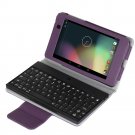Purple Google Nexus 7 FHD 2nd Gen 2013PU Leather Bluetooth Keyboard Case Cover
