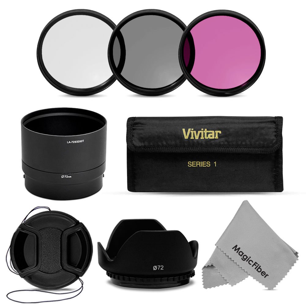 New UV CPL FLD Filter Kit and Lens Hood and Tube for Fujifilm FinePix SL300