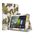 For 2014 Amazon Kindle Fire HD 7"  Folio PU Leather Case Smart Cover Stand camouflage green