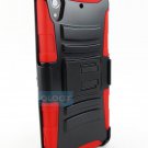 For Samsung Galaxy Note Edge EXO Stretch Heavy Duty Hybrid Black & Red Cover