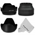 58MM Flower and Rubber and Reversible Lens Hood for Canon DSLR Cameras 18-55mm