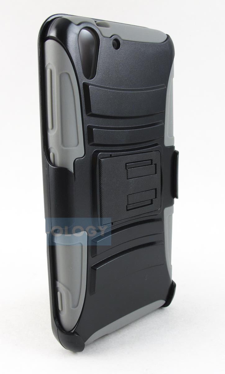 New Black and Grey HTC Desire Phones Case Cover Clip Holster Stylus-Pen
