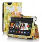 New Flower-Green Kindle Fire HDX 8.9" 2013 PU Leather Folio Stand Cover Case