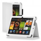New Plain-White Kindle Fire HD 7 2nd 2013" 2013 PU Leather Folio Stand Cover Case