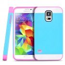New Blue-Pink For Samsung Galaxy S4 Multi Toned Hybrid Skin Hard Case Cover