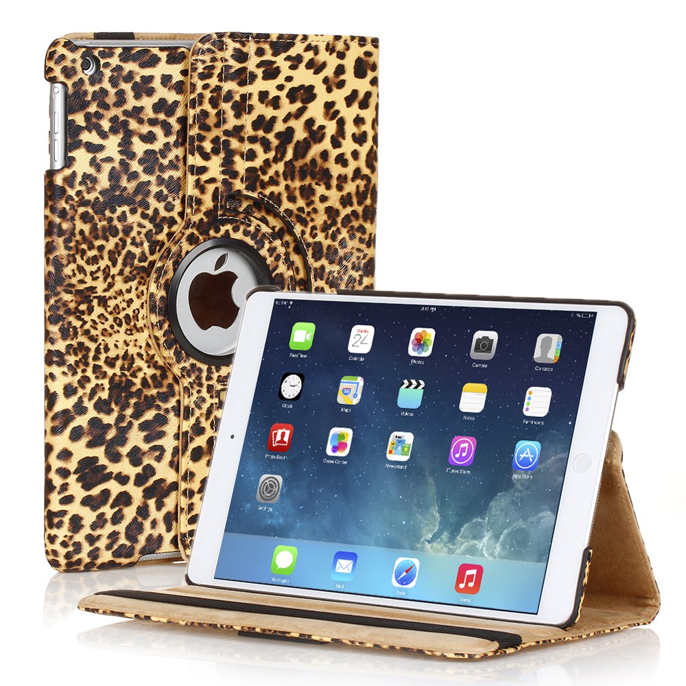 New Apple Brown Leopard Print iPad Air 5 5th Gen Case Smart Cover Stand