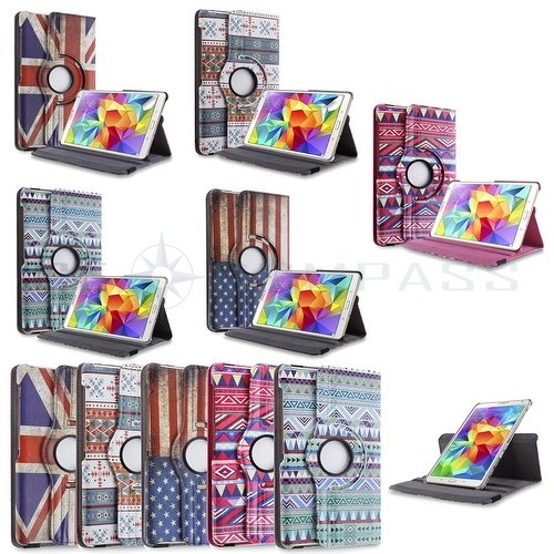For Samsung Galaxy Tab S 8.4" T700 Tablet Rotating Smart PU Leather Case Cover
