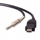 Guitar Bass 1-4'' 6.3mm To USB Link Connection Instrument Cable Adapter 3M