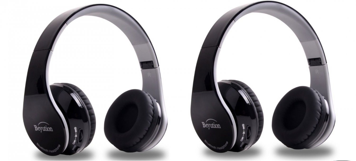 2Pcs New Wireless Stereo Bluetooth Headphone for Mobile Cell Phone Laptop Tablet