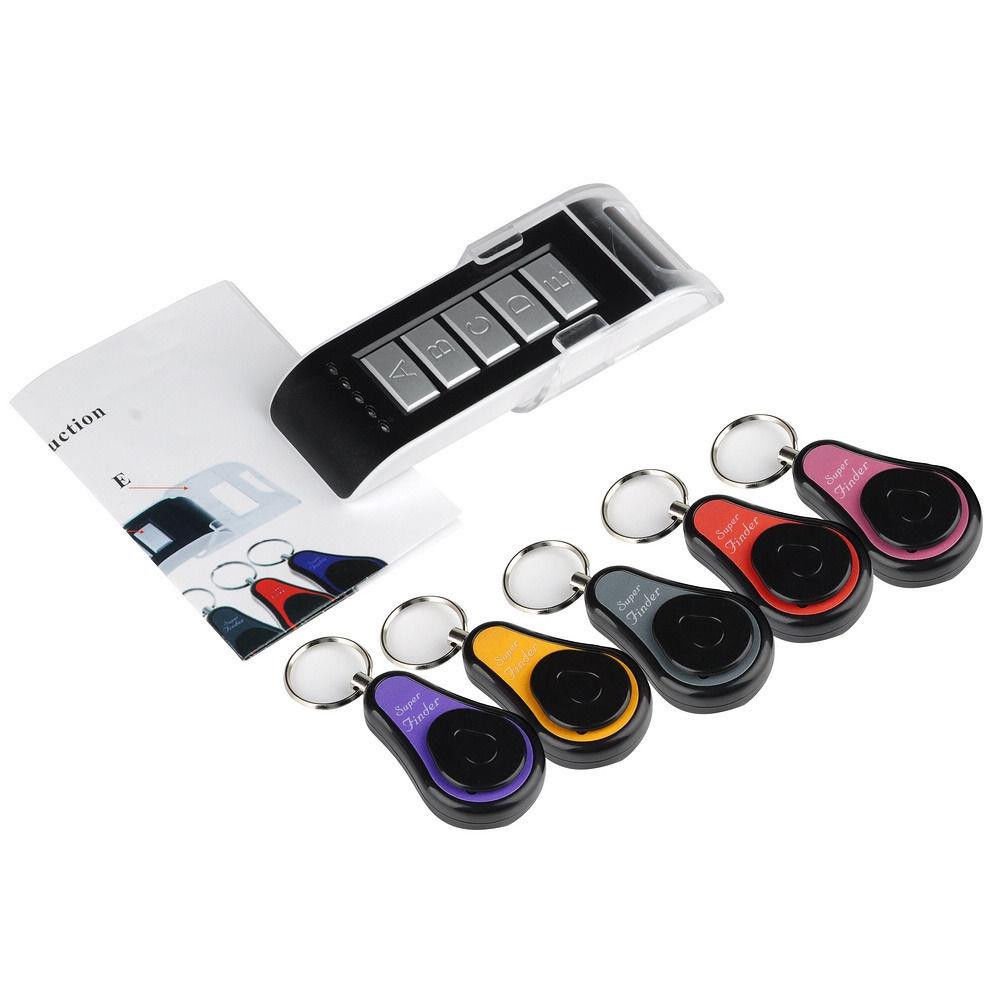 Wireless Key Wallet Finder Locator 1 Remote Transmitter 5 Whistle Receivers