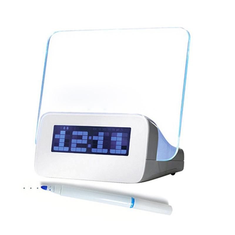 New Fluorescent Digital Calendar USB Blue LED Light Alarm Clock Message