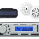 Enrock Marine In-Dash AM-FM Radio MP3 USB SD AUX iPod Input, 4 Speakers, Cover