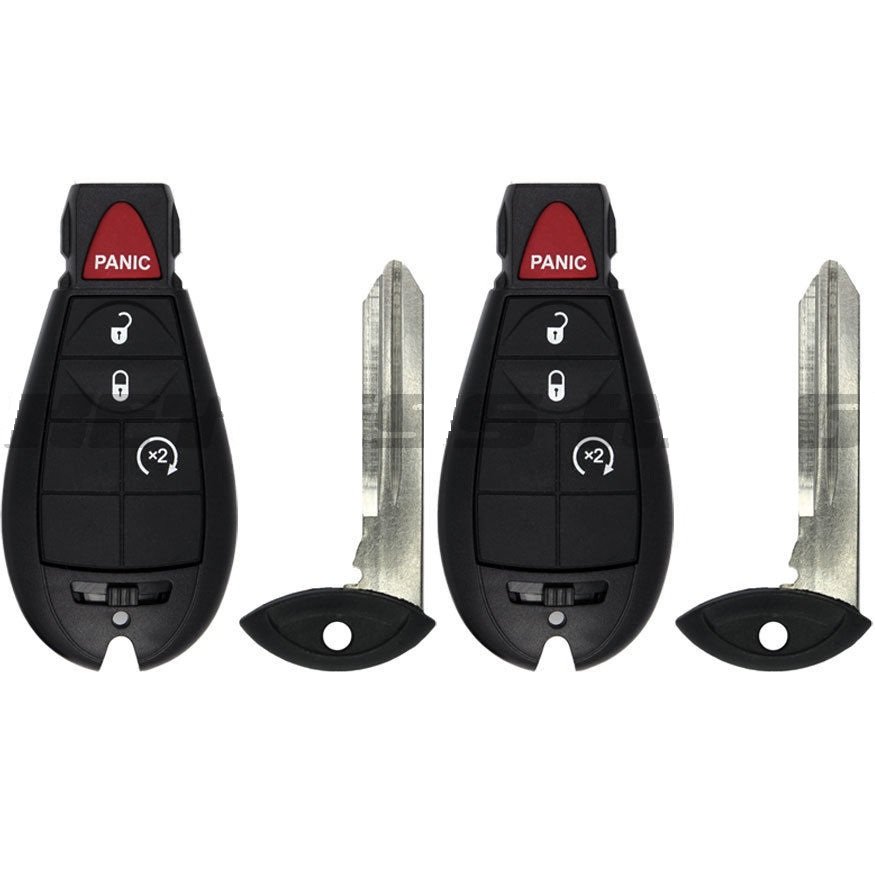 2 New Uncut Replacement Key Fob Keyless Entry Remote Start Transmitter for Fobik