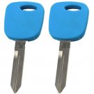 2 New Light Blue Replacement Uncut Ignition Key Blank Chipped Transponder for 4C