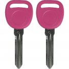 2 New Pink Replacement Transponder Ignition Key Uncut Blade for Circle Plus