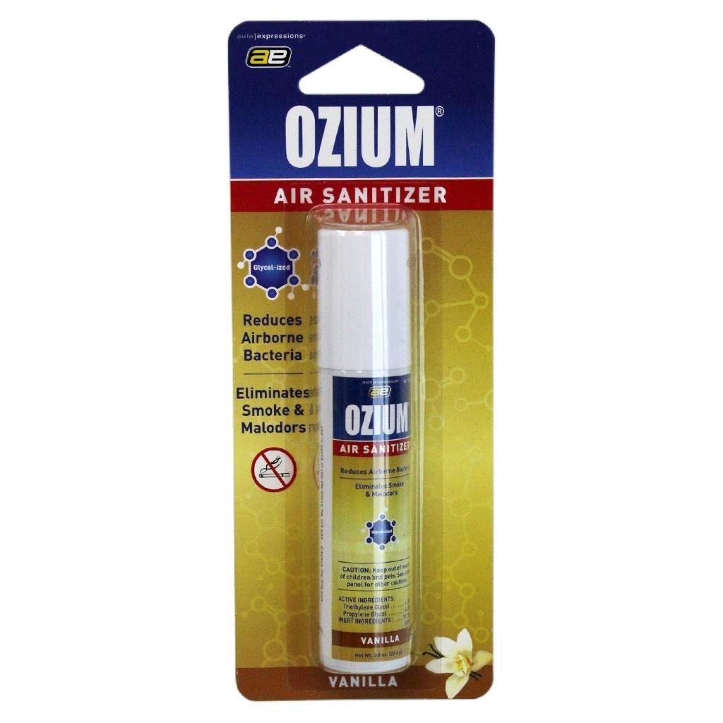 New Ozium Vanilla Smoke & Odor Eliminator Air Sanitizer Freshener 0.8oz