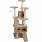 Goplus 73" Cat Kitty Tree Tower Condo Furniture Scratch Post Pet Home Bed Beige
