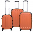 GLOBALWAY 3 Pcs Luggage Travel Set Bag ABS+PC Trolley Suitcase Orange
