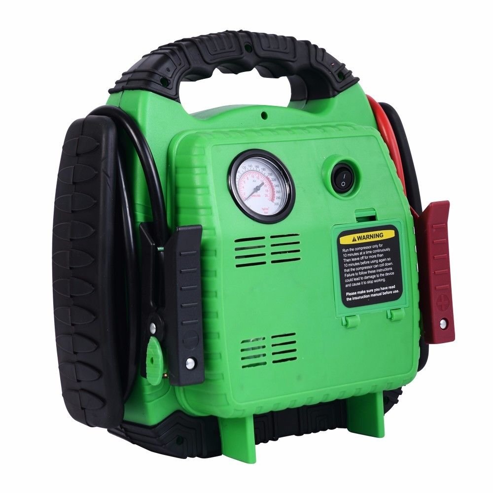 12V Portable Battery Jump Starter Air Compressor Car Booster Jumper 500 Amp