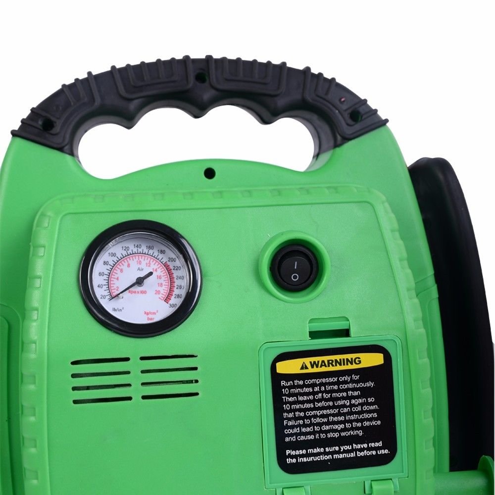 12V Portable Battery Jump Starter Air Compressor Car Booster Jumper 500 Amp